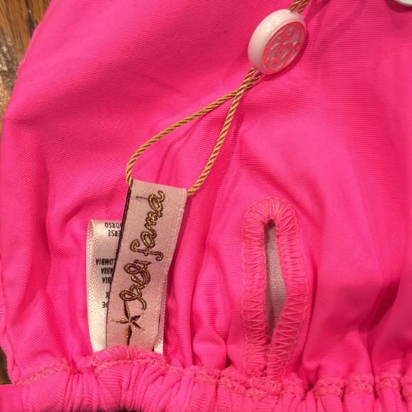 NWT Lulifama bikini top triangle top small shock pink - Picture 5 of 7